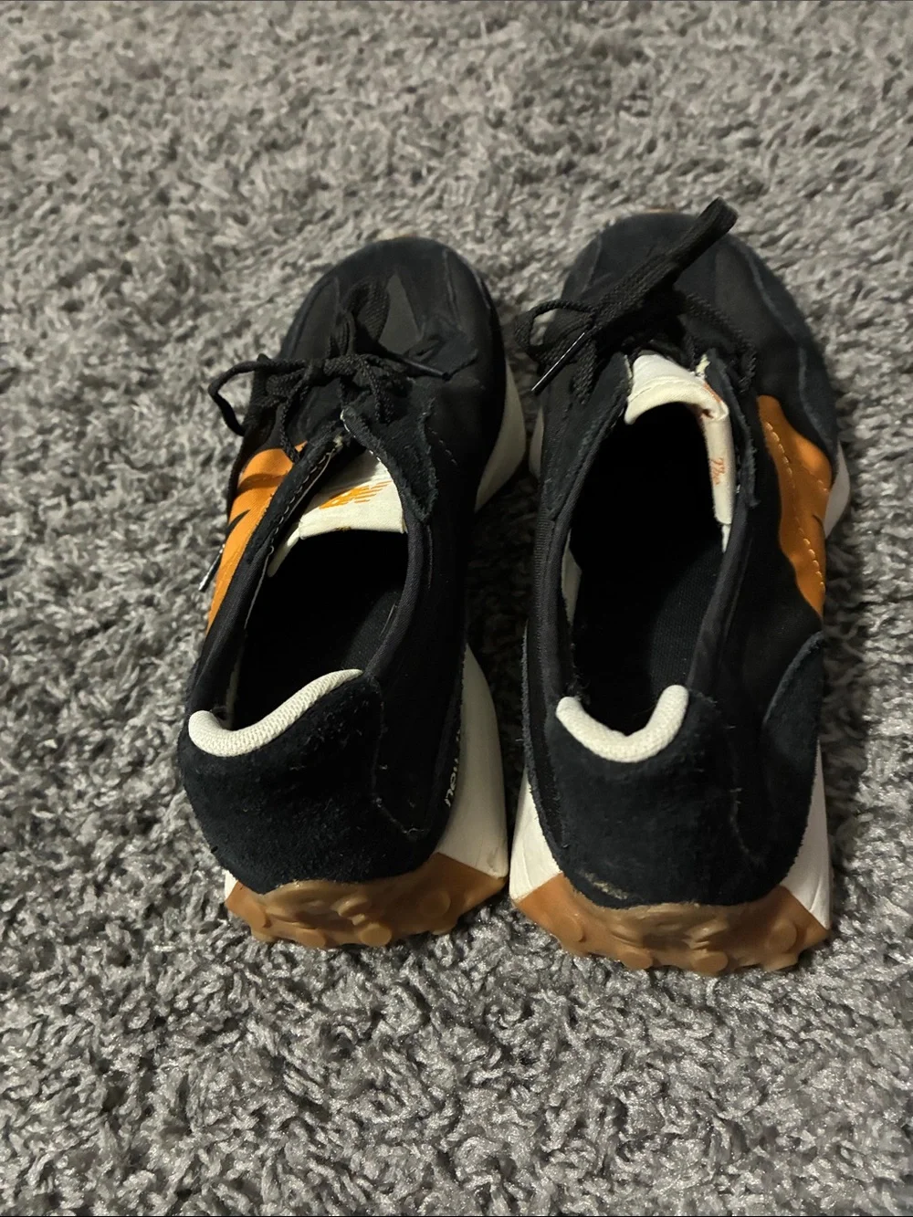 New Balance Black and Orange Retro Sneakers